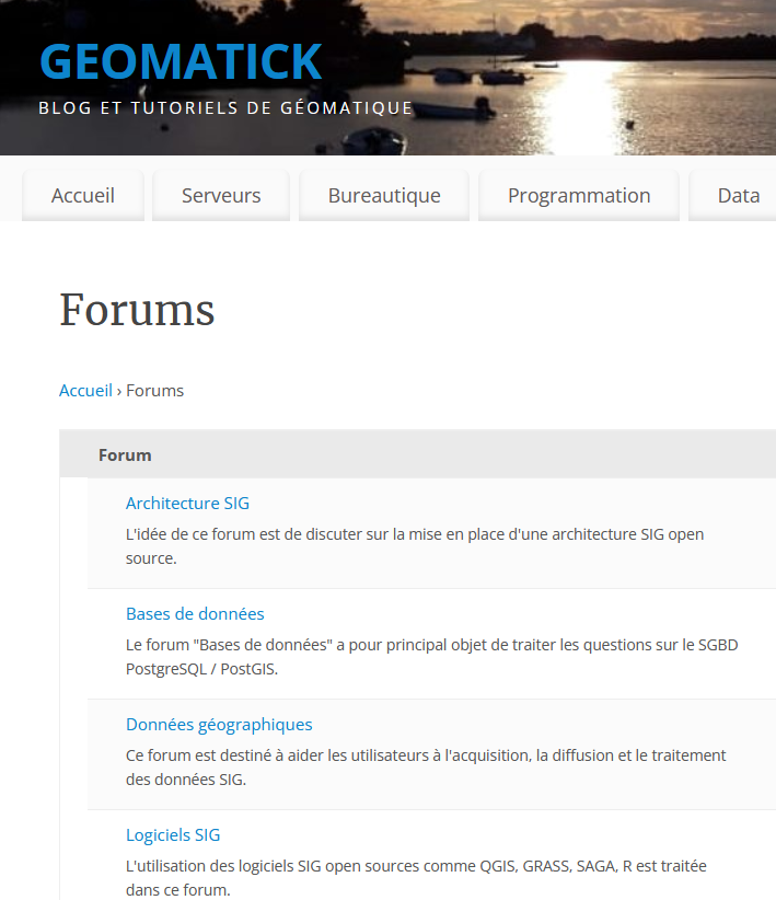 Forum SIG de Geomatick